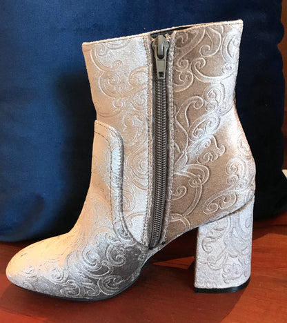 Taupe Velvet Burnout Bootie - The Desert Paintbrush