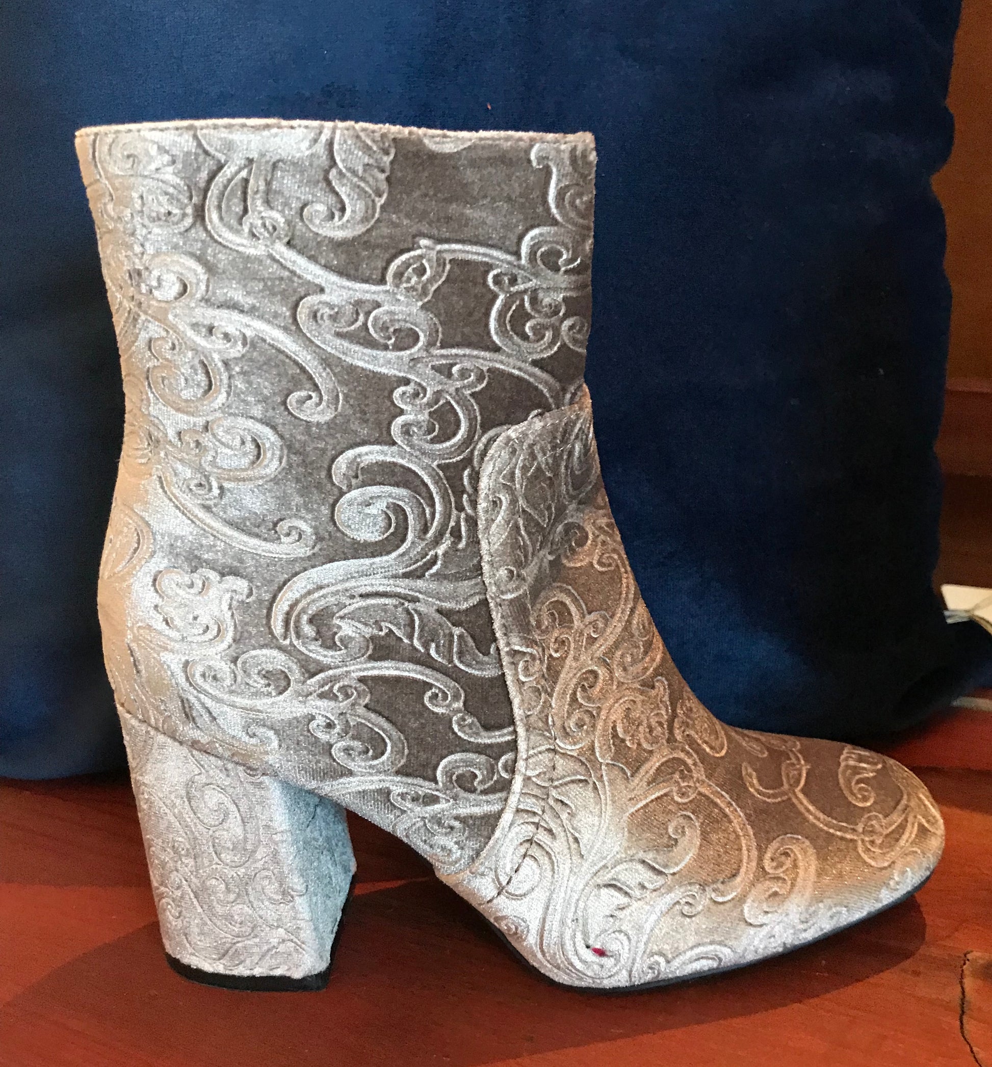 Taupe Velvet Burnout Bootie - The Desert Paintbrush